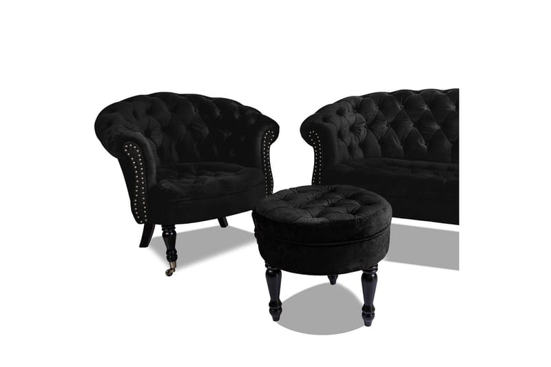 Chesterfield Ludovic Lenestol - Svart - Møbler - Stoler & lenestoler - Lenestoler - Chesterfield lenestol