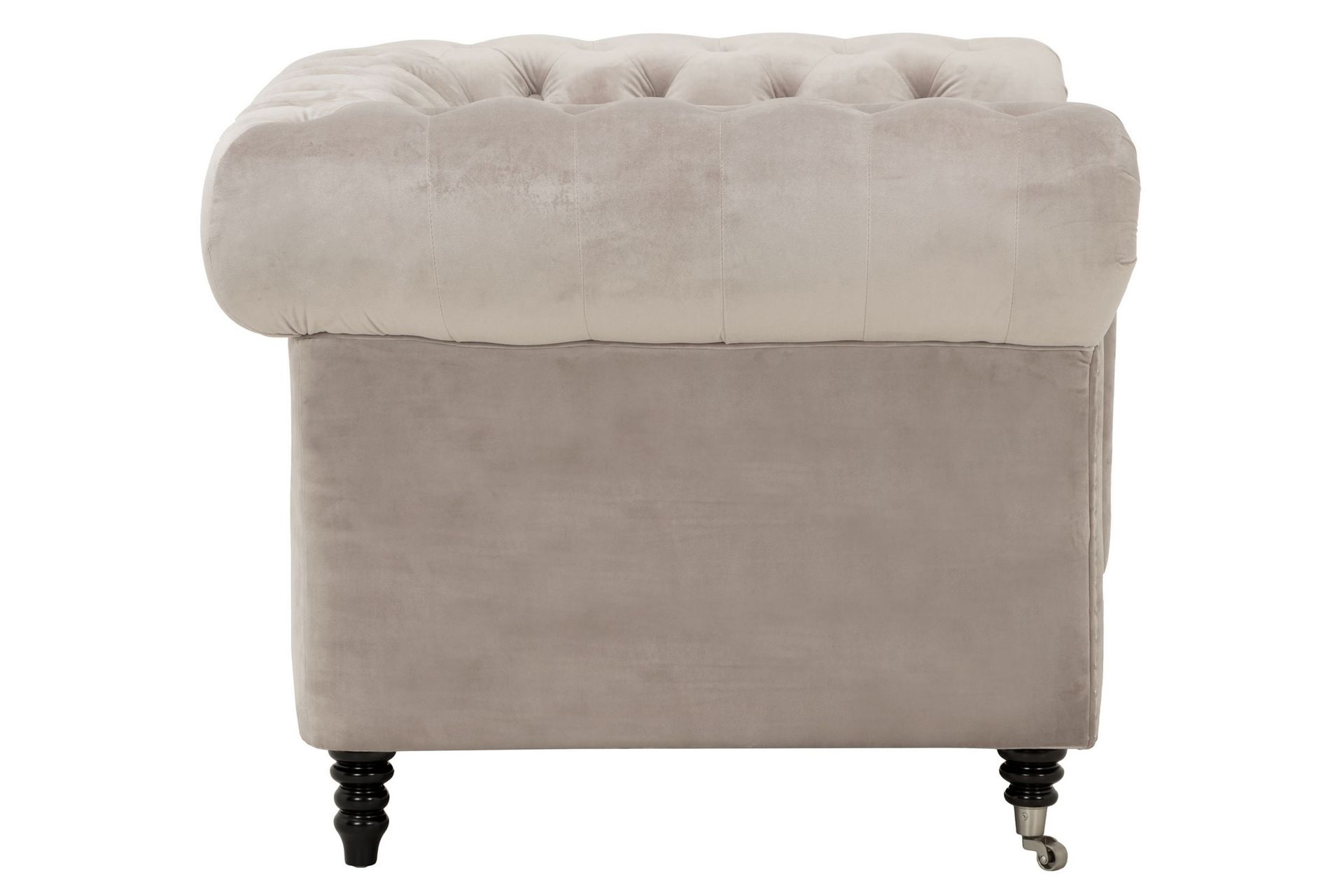 Chesterfield-Lux Lenestol Fløyel Sand - Møbler - Stoler & lenestoler - Lenestoler - Chesterfield lenestol