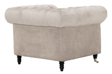 Chesterfield-Lux Lenestol Fløyel Sand - Møbler - Stoler & lenestoler - Lenestoler - Chesterfield lenestol