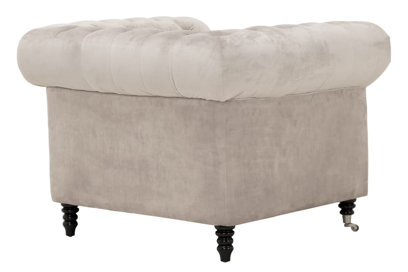 Chesterfield-Lux Lenestol Fløyel Sand - Møbler - Stoler & lenestoler - Lenestoler - Chesterfield lenestol