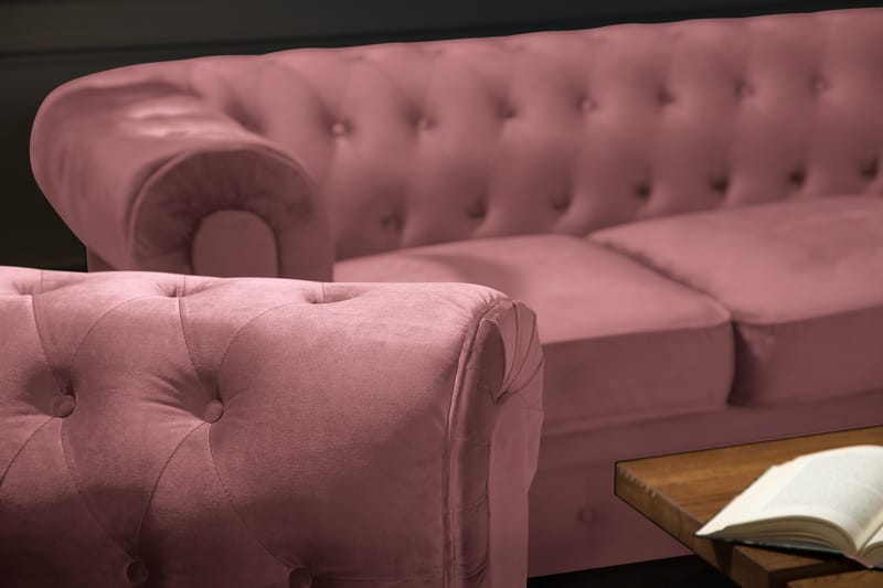 Chesterfield Lyx Lenestol - Rustrosa Fløyel - Møbler - Stoler & lenestoler - Lenestoler - Chesterfield lenestol