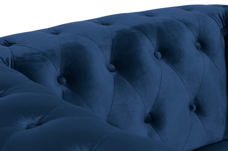 Chesterfield Lyx Stor behagelig dyp fløyelfotøyd – Fotøyd til stue - Blå Fløyel - Møbler - Stoler & lenestoler - Lenestoler - Chesterfield lenestol