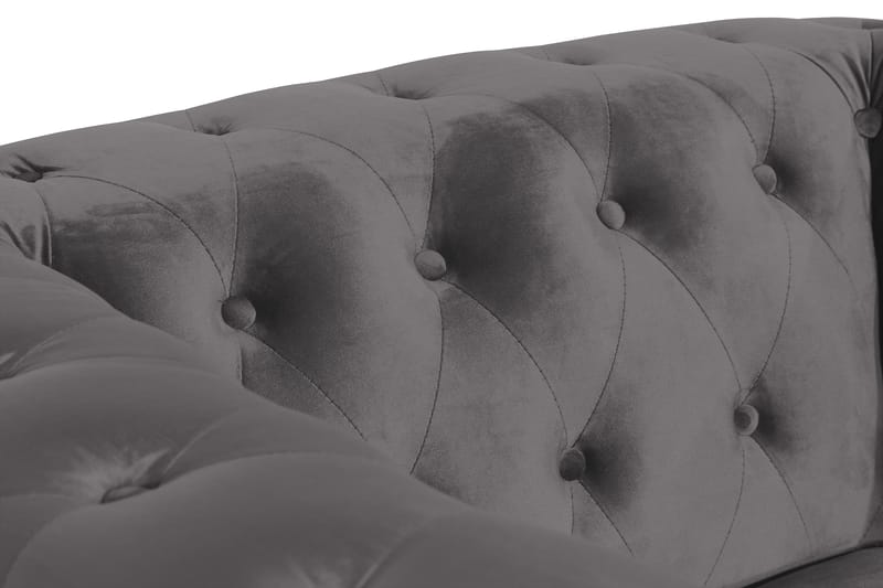 Chesterfield Lyx Stor behagelig dyp fløyelfotøyd – Fotøyd til stue - Mørkegrå Fløyel - Møbler - Stoler & lenestoler - Lenestoler - Chesterfield lenestol