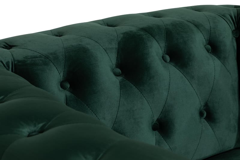 Chesterfield Lyx Stor behagelig dyp fløyelfotøyd – Fotøyd til stue - Mørkegrønn Fløyel - Møbler - Stoler & lenestoler - Lenestoler - Chesterfield lenestol