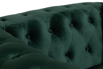 Chesterfield Lyx Stor behagelig dyp fløyelfotøyd – Fotøyd til stue - Mørkegrønn Fløyel - Møbler - Stoler & lenestoler - Lenestoler - Chesterfield lenestol