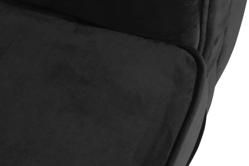 Chesterfield Lyx Stor behagelig dyp fløyelfotøyd – Fotøyd til stue - Svart Fløyel - Møbler - Stoler & lenestoler - Lenestoler - Chesterfield lenestol