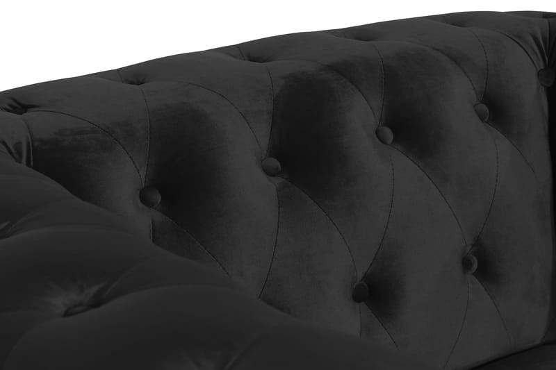 Chesterfield Lyx Stor behagelig dyp fløyelfotøyd – Fotøyd til stue - Svart Fløyel - Møbler - Stoler & lenestoler - Lenestoler - Chesterfield lenestol