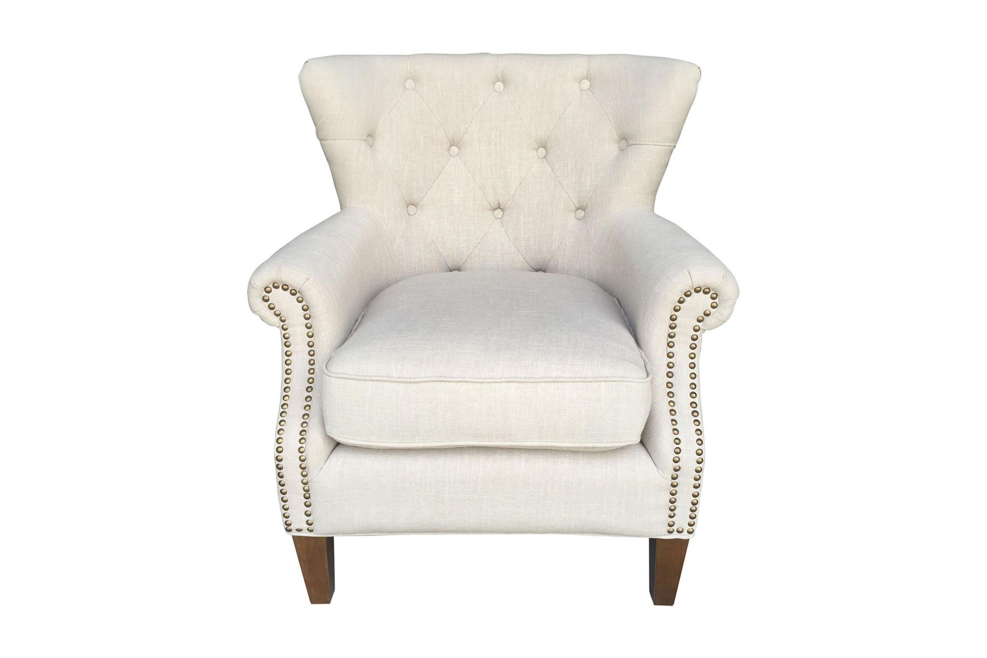 Lenestol HOLMES 78x80xH86cm beige - Møbler - Stoler & lenestoler - Lenestoler - Chesterfield lenestol