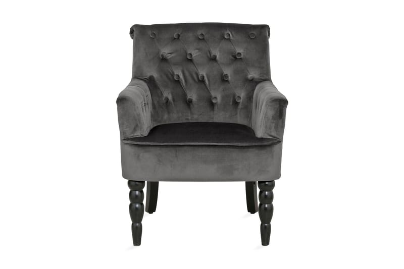 Naoki Lenestol Fløyel - Grå - Møbler - Stoler & lenestoler - Lenestoler - Chesterfield lenestol