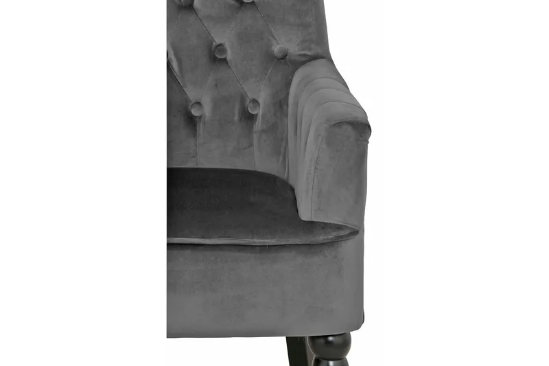 Naoki Lenestol Fløyel - Grå - Møbler - Stoler & lenestoler - Lenestoler - Chesterfield lenestol