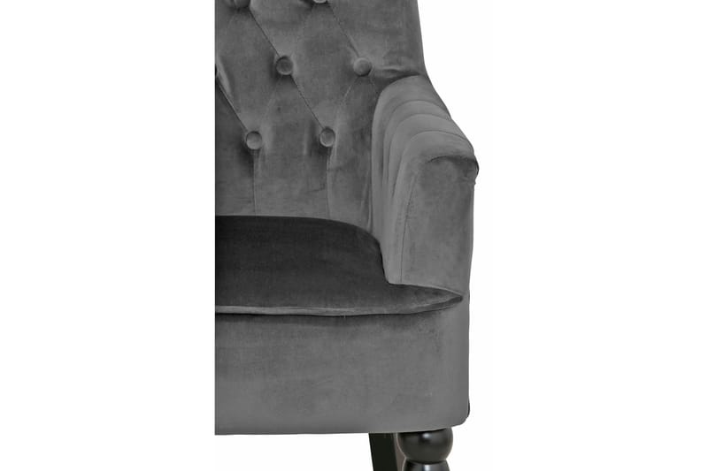 Naoki Lenestol Fløyel - Grå - Møbler - Stoler & lenestoler - Lenestoler - Chesterfield lenestol