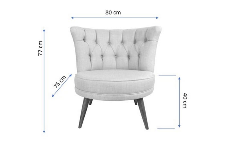 Vollbracht Lenestol - Blå - Møbler - Stoler & lenestoler - Lenestoler - Chesterfield lenestol