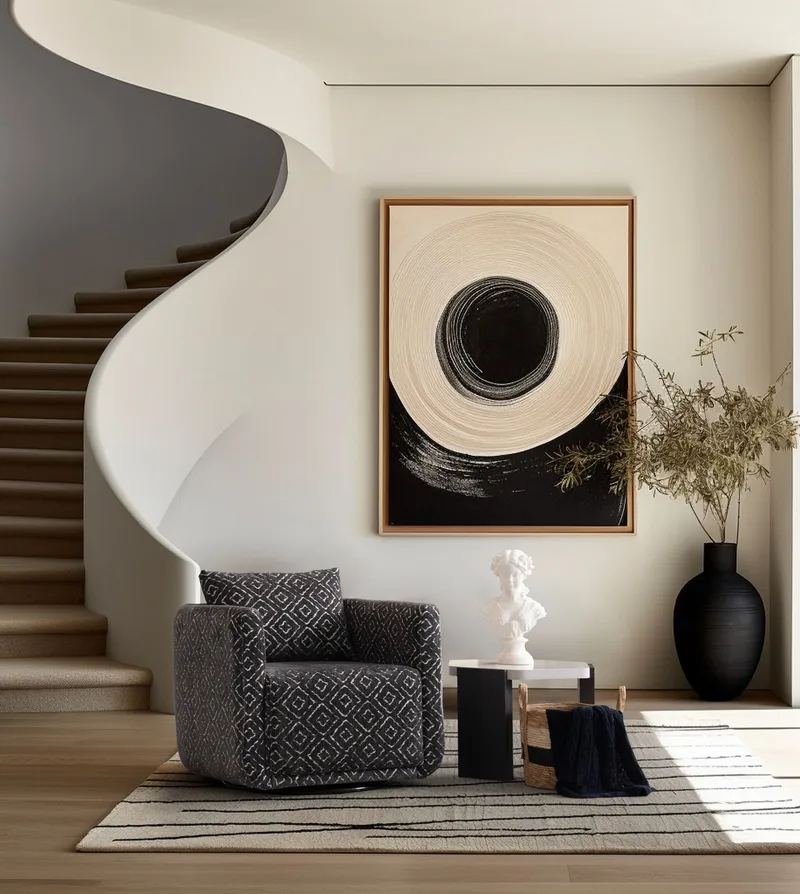 Childress lenestol Chenille - Svart / Hvit - Møbler - Stoler & lenestoler - Lenestoler