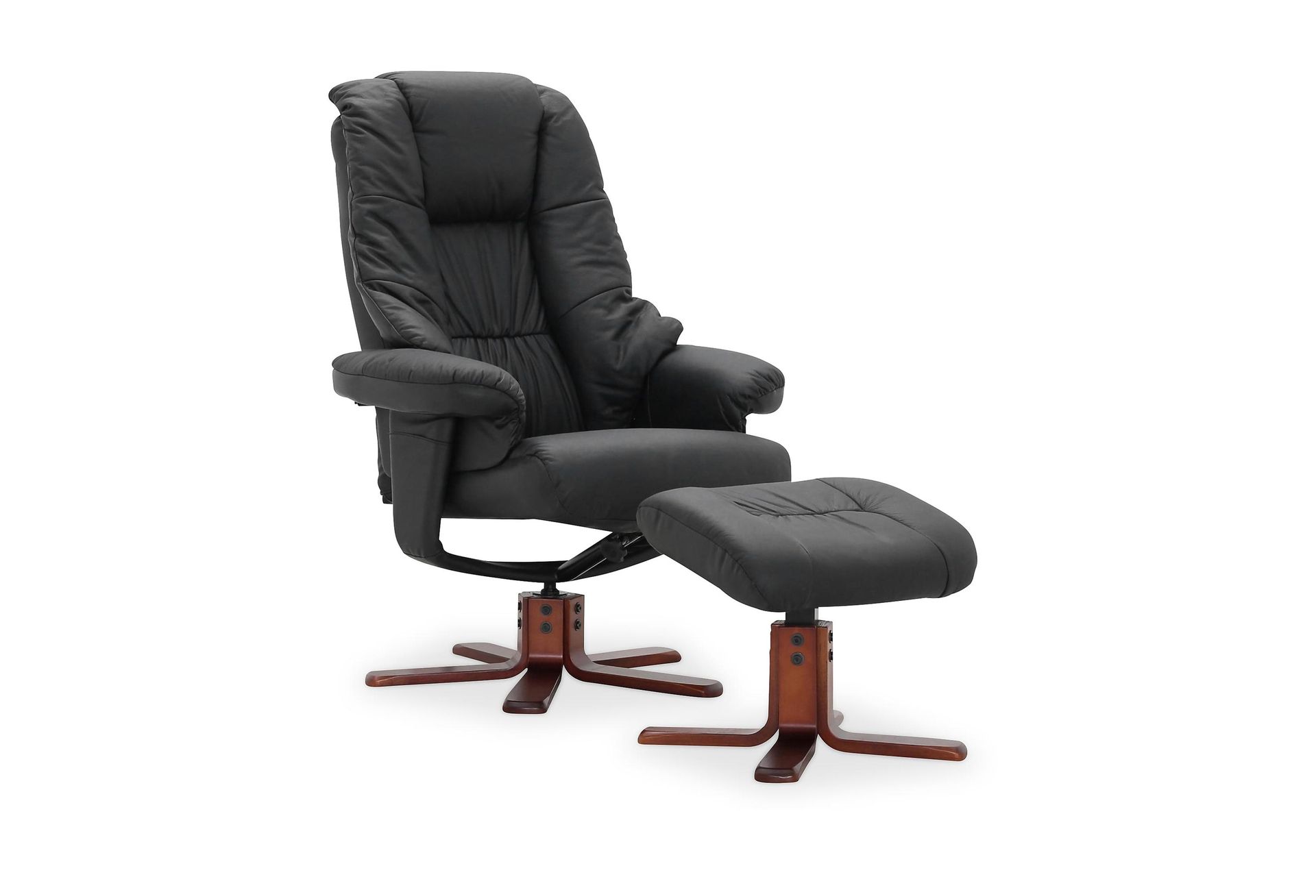 Comfy Lenestol med Snurr Lær/PVC - Svart - Møbler - Stoler & lenestoler - Lenestoler - Lenestol skinn