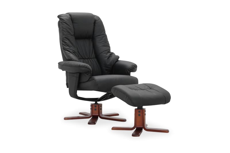 Comfy Lenestol med Snurr Lær/PVC - Svart - Møbler - Stoler & lenestoler - Lenestoler - Lenestol skinn