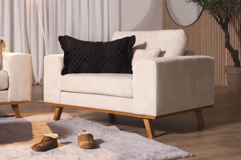 Copenhagen Lenestol Cordfløyel - Beige - Møbler - Stoler & lenestoler - Lenestoler