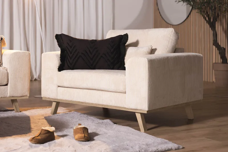 Copenhagen Lenestol Cordfløyel - Beige - Møbler - Stoler & lenestoler - Lenestoler