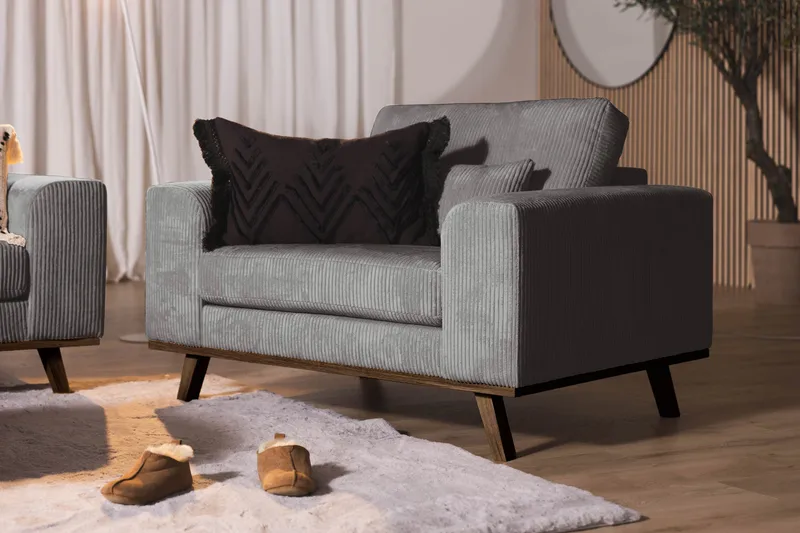 Copenhagen Lenestol Cordfløyel - Grå - Møbler - Stoler & lenestoler - Lenestoler