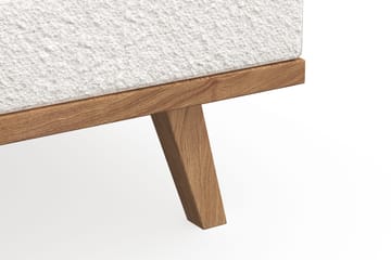 Copenhagen Lenestol i Bouclé med Treben - Hvit - Møbler - Stoler & lenestoler - Lenestoler
