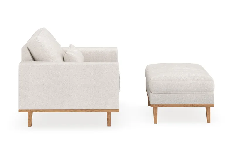 Copenhagen Lenestol med Fotskammel - Hvit - Møbler - Stoler & lenestoler - Lenestoler - Lenestol med fotskammel