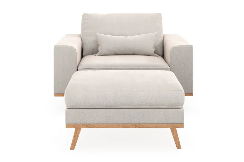 Copenhagen Lenestol med Fotskammel - Kremhvit - Møbler - Stoler & lenestoler - Lenestoler - Lenestol med fotskammel