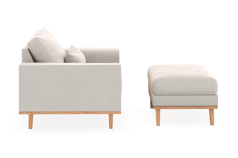 Copenhagen Lenestol med Fotskammel - Kremhvit - Møbler - Stoler & lenestoler - Lenestoler - Lenestol med fotskammel