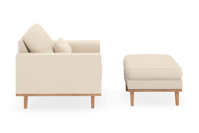 Copenhagen Lenestol med Fotskammel - Lysebeige - Møbler - Stoler & lenestoler - Lenestoler - Lenestol med fotskammel