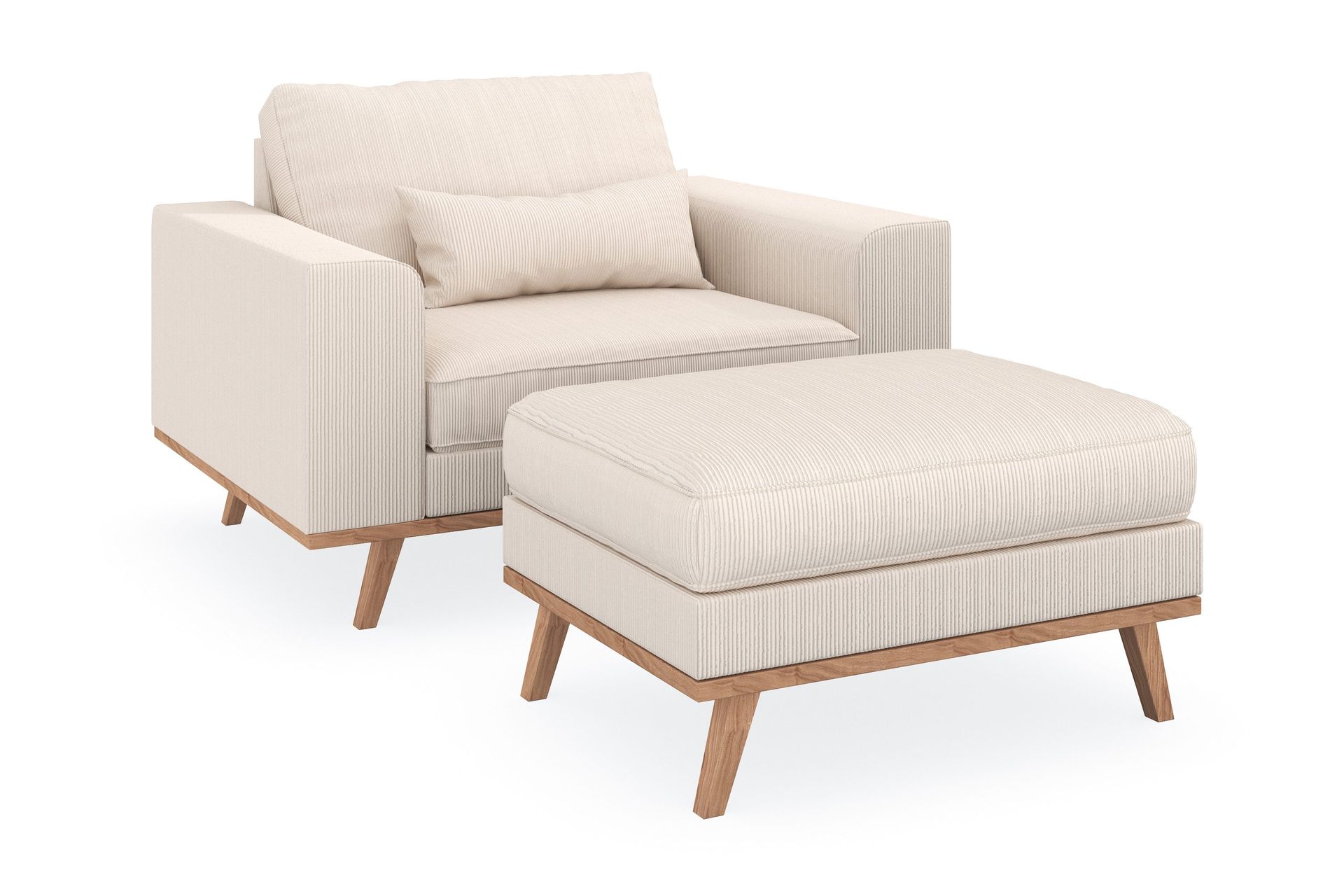 Copenhagen Lenestol med Fotskammel - Lysebeige