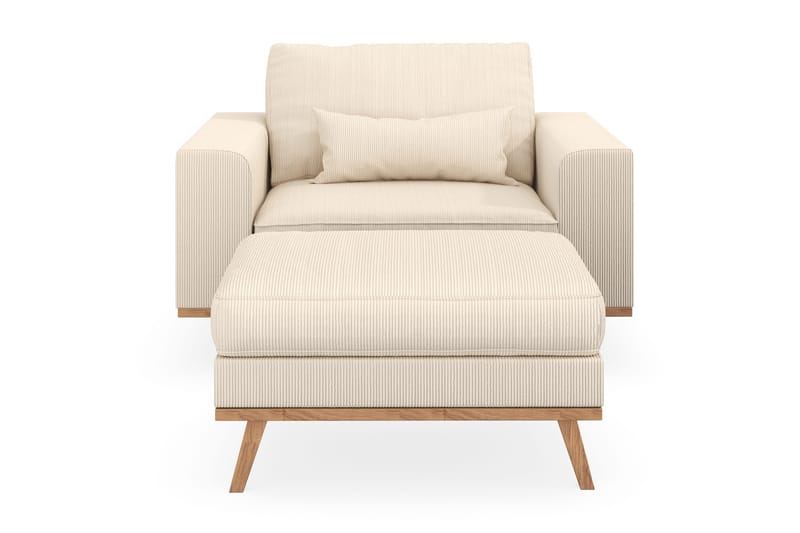 Copenhagen Lenestol med Fotskammel - Lysebeige - Møbler - Stoler & lenestoler - Lenestoler - Lenestol med fotskammel