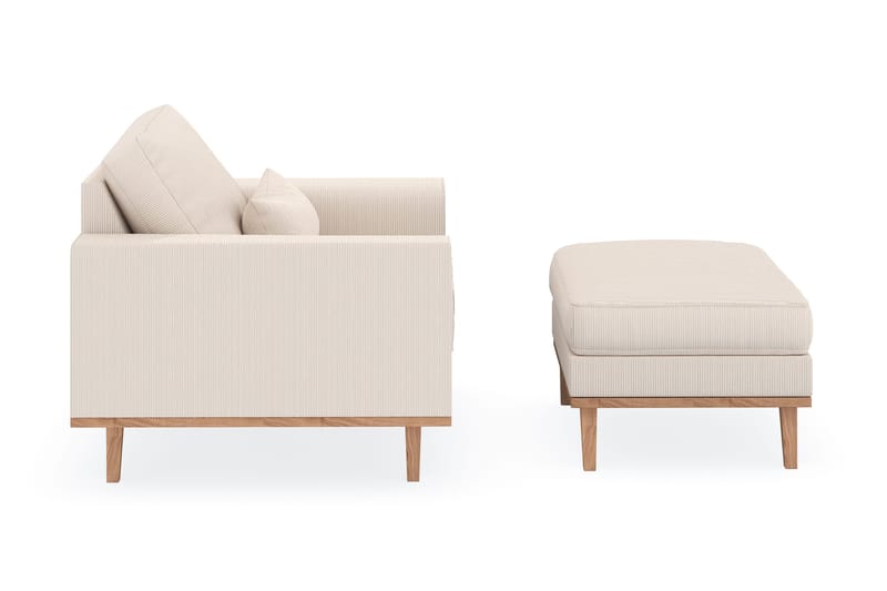 Copenhagen Lenestol med Fotskammel - Lysebeige - Møbler - Stoler & lenestoler - Lenestoler - Lenestol med fotskammel