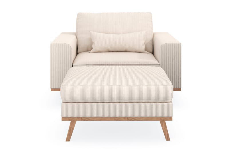 Copenhagen Lenestol med Fotskammel - Lysebeige - Møbler - Stoler & lenestoler - Lenestoler - Lenestol med fotskammel