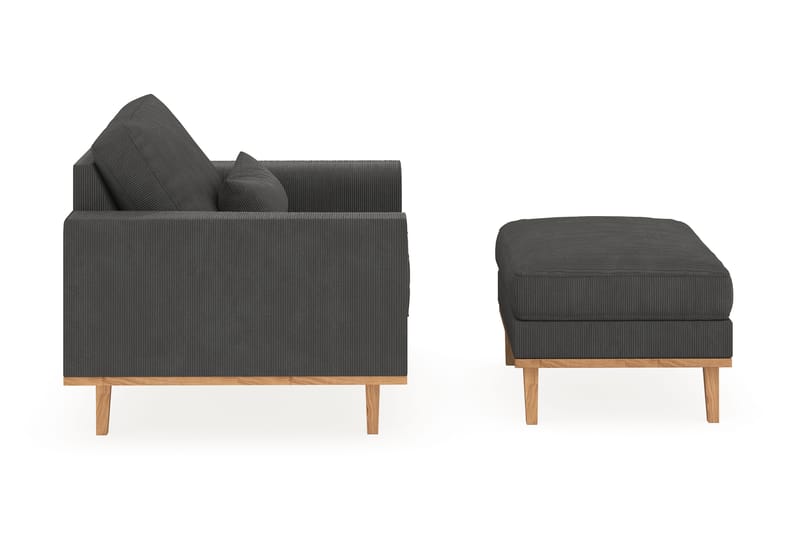 Copenhagen Lenestol med Fotskammel - Mørkegrå - Møbler - Stoler & lenestoler - Lenestoler - Lenestol med fotskammel