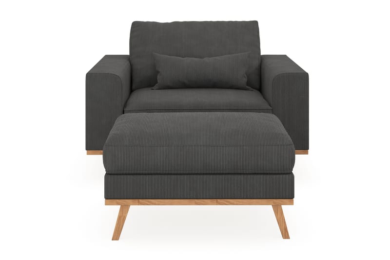 Copenhagen Lenestol med Fotskammel - Mørkegrå - Møbler - Stoler & lenestoler - Lenestoler - Lenestol med fotskammel