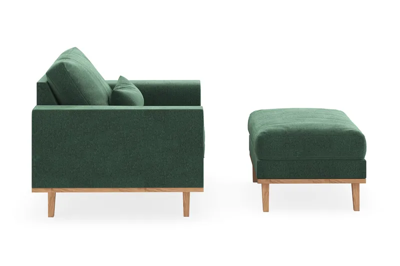 Copenhagen Lenestol med Fotskammel - Mørkegrønn - Møbler - Stoler & lenestoler - Lenestoler - Lenestol med fotskammel