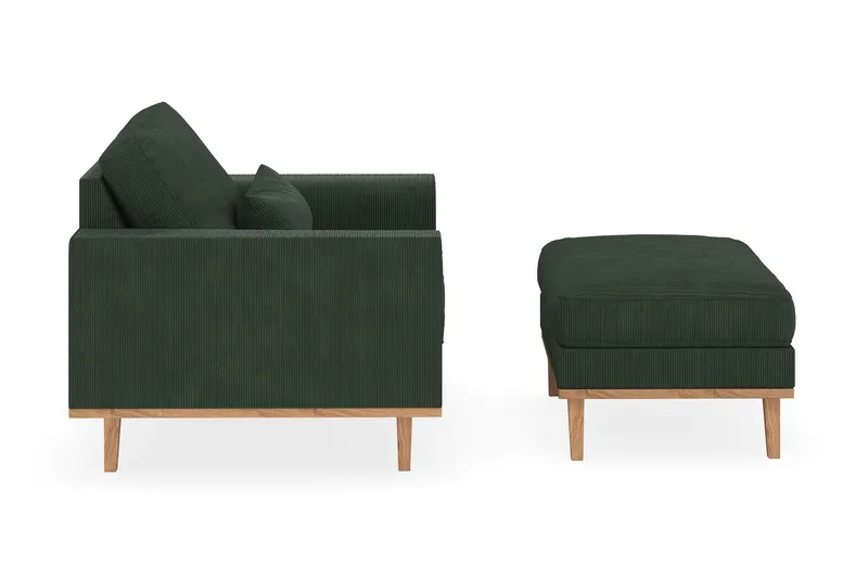Copenhagen Liggelenestol med fotskammel - Mørkegrønn - Møbler - Stoler & lenestoler - Lenestoler - Lenestol med fotskammel