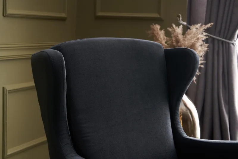 Edgara Lenestol - Fløyel/Antrasitt/Natur - Møbler - Stoler & lenestoler - Lenestoler