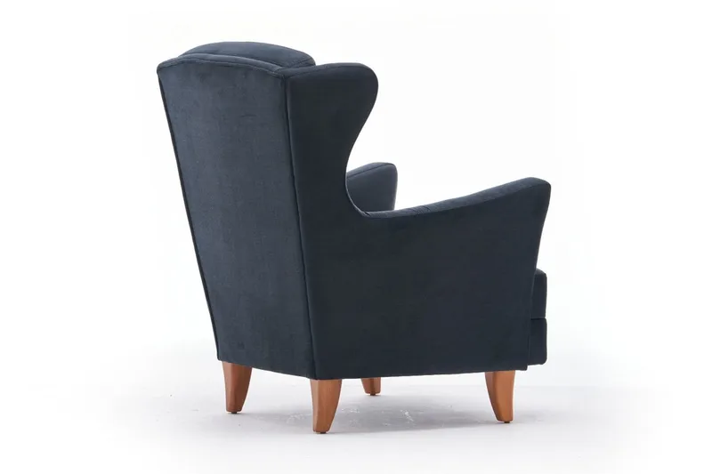 Edgara Lenestol - Fløyel/Antrasitt/Natur - Møbler - Stoler & lenestoler - Lenestoler