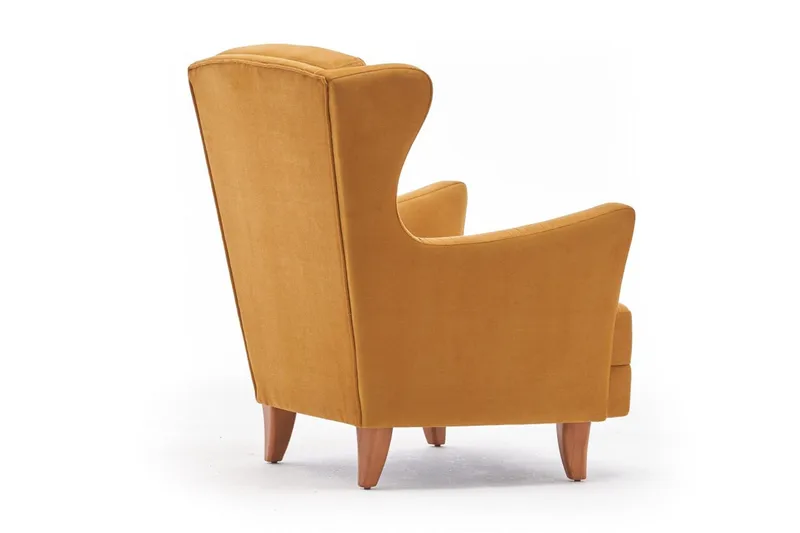 Edgara Lenestol - Fløyel/Guld/Natur - Møbler - Stoler & lenestoler - Lenestoler