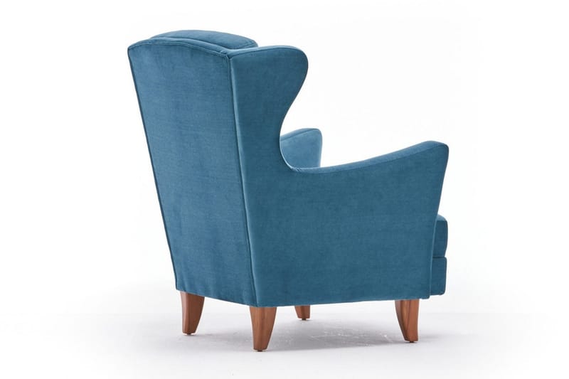 Edgara Lenestol - Fløyel/Turkis/Natur - Møbler - Stoler & lenestoler - Lenestoler