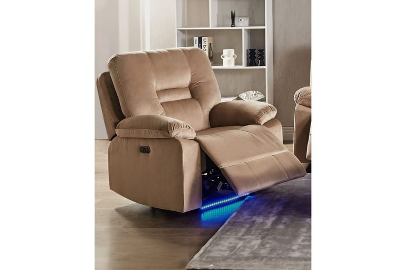 Elektrisk reclinerlenestol Rovik Beige - Beige - Møbler - Stoler & lenestoler - Lenestoler - Recliner & kinostol