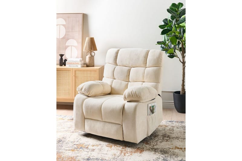 Elektrisk reclinerstol Ares Lysebeige - Lysebeige - Møbler - Stoler & lenestoler - Lenestoler - Liggestol