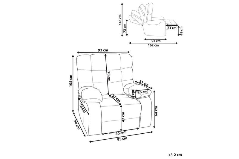 Elektrisk reclinerstol Ares Lysebeige - Lysebeige - Møbler - Stoler & lenestoler - Lenestoler - Liggestol