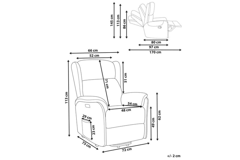 Elektrisk reclinerstol Elegy - Tuape - Møbler - Stoler & lenestoler - Lenestoler - Liggestol