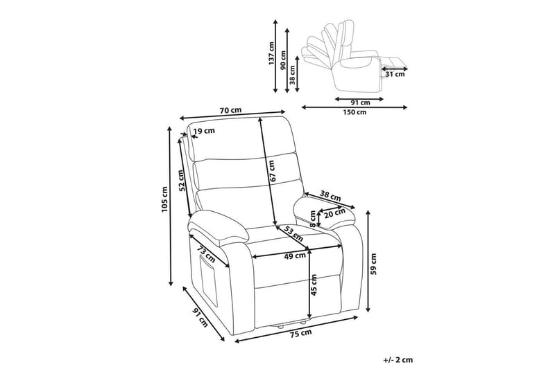 Elektrisk reclinerstol Rise Beige - Beige - Møbler - Stoler & lenestoler - Lenestoler - Liggestol