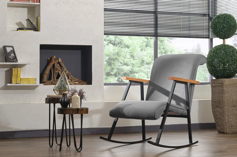 Elinore Gyngestol - Grå - Møbler - Stoler & lenestoler - Gyngestoler