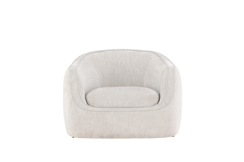 Elio Moderne Rund Lenestol i Stoff, Lys Beige