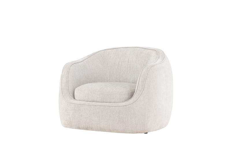 Elio Moderne Rund Lenestol i Stoff - Lys Beige - Møbler - Stoler & lenestoler - Lenestoler