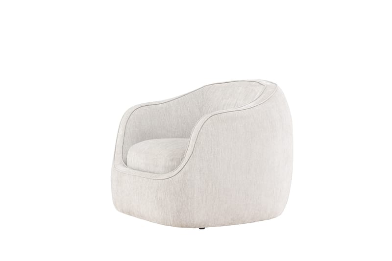 Elio Moderne Rund Lenestol i Stoff - Lys Beige - Møbler - Stoler & lenestoler - Lenestoler