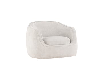 Elio Moderne Rund Lenestol i Stoff - Lys Beige - Møbler - Stoler & lenestoler - Lenestoler