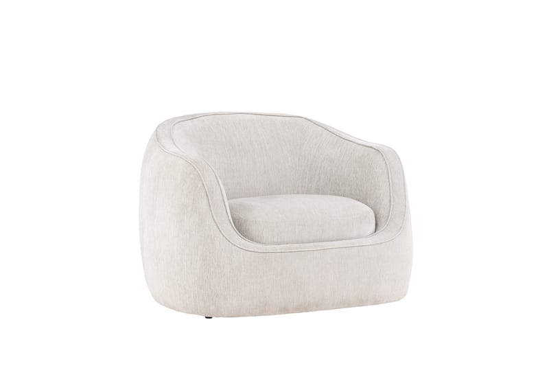 Elio Moderne Rund Lenestol i Stoff - Lys Beige - Møbler - Stoler & lenestoler - Lenestoler
